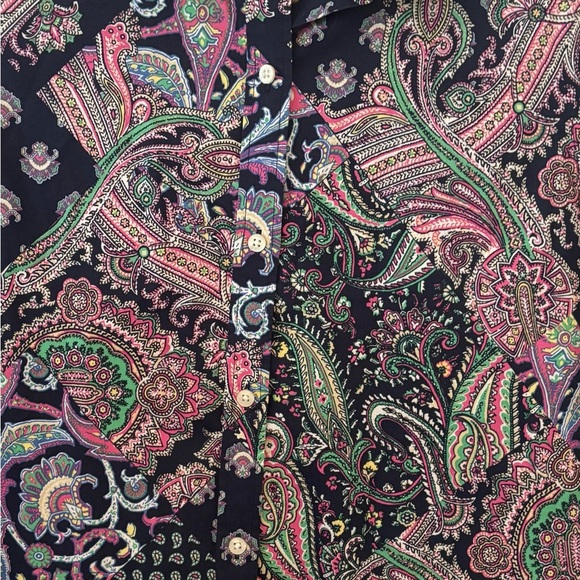 Lauren Ralph Lauren Non Iron Vibrant Paisley Blouse in size XS - Picture 5 of 10